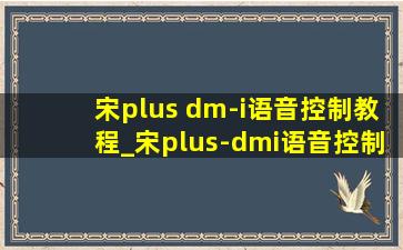 宋plus dm-i语音控制教程_宋plus-dmi语音控制